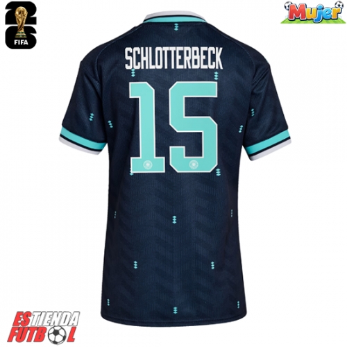 Alemania Nico Schlotterbeck #15 Segunda Equipación Mujer Mundial 2026 Manga Corta